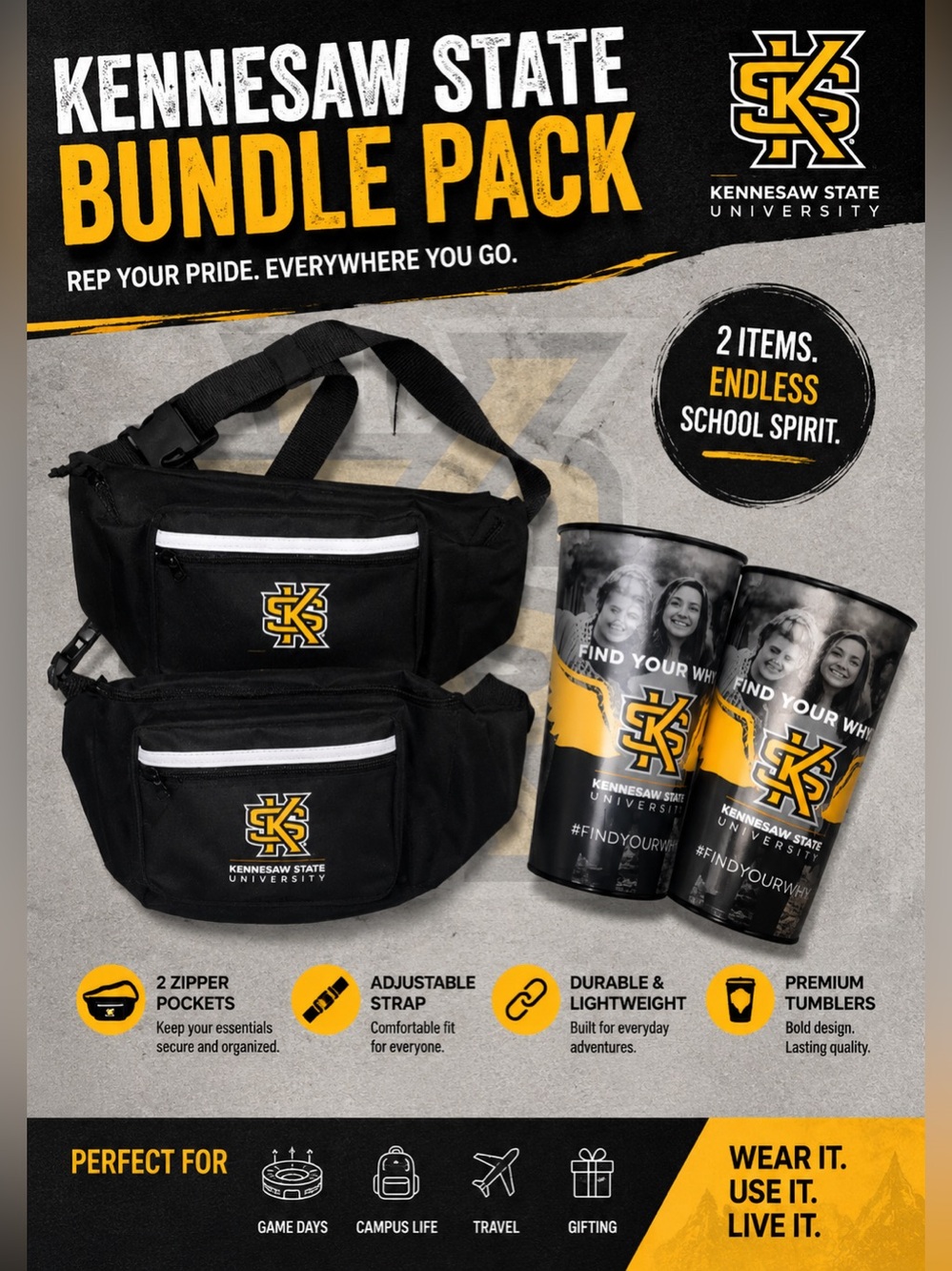 2 waist bag + 2 water cup